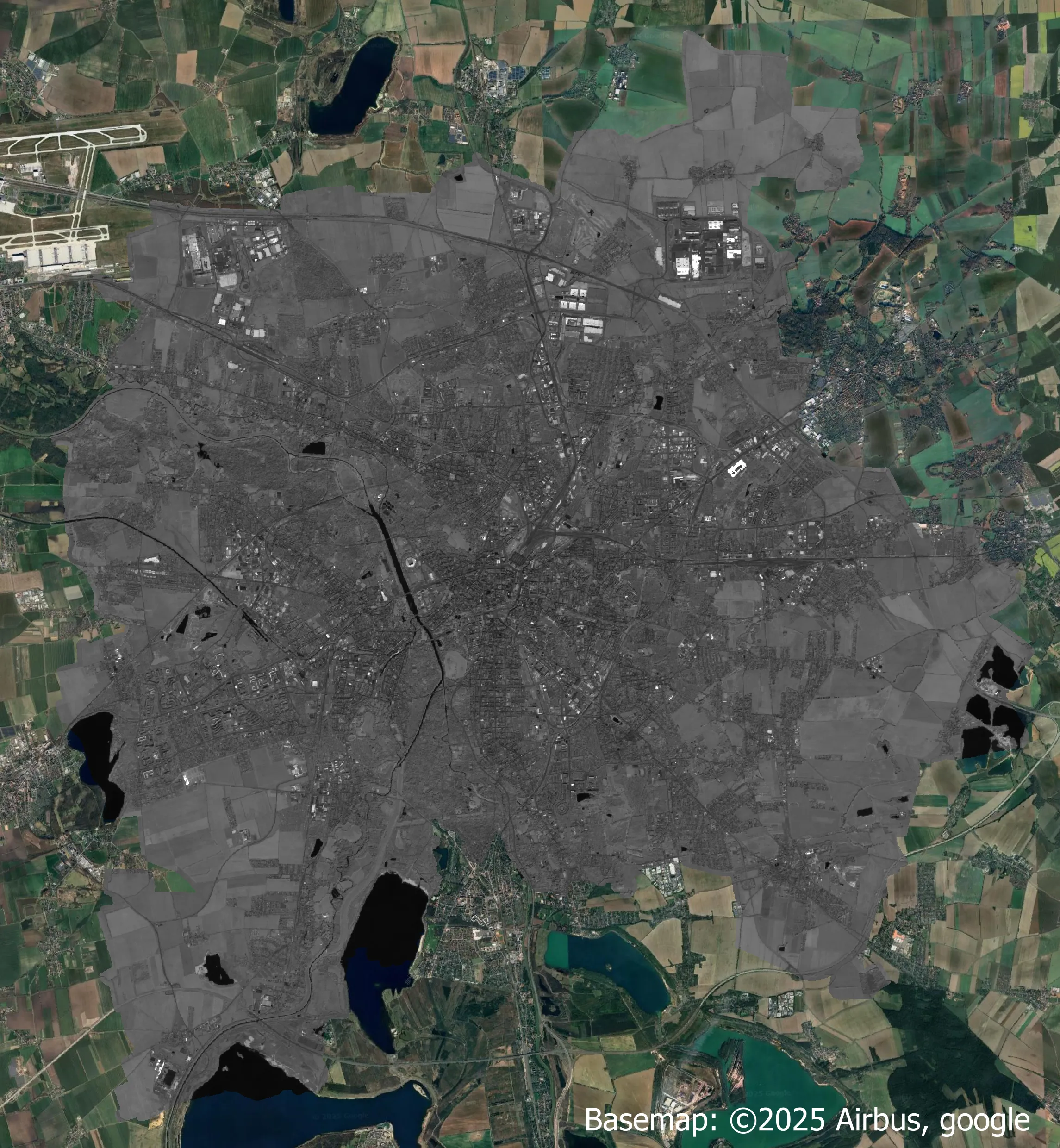 Karte der Albedo von Leipzig